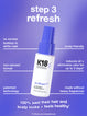 K18 Air Wash bottle with promotional text on a blue background